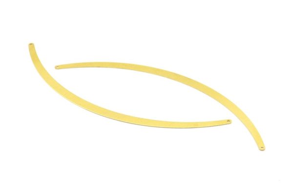 Brass Choker Finding - 5 Raw Brass Collar Findings With 2 Holes (160mm) D0199 Sale - Image 2