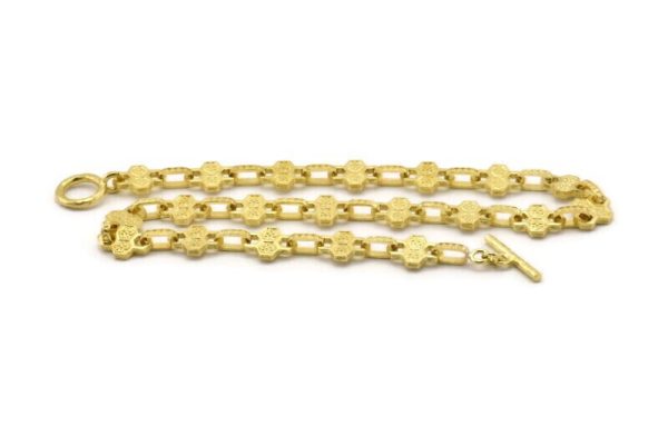 Brass Necklace Chain, Raw Brass Rope Chain Necklace, Chain Choker Necklace (43cm - 16.9 inc) 17x13x2.5 - 12x16x3mm N1847 For Sale