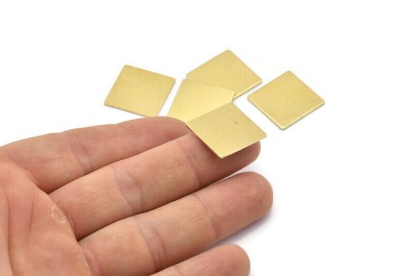 Brass Square Blank, 4 Raw Brass Square Blanks, Stamping Blanks (18x1mm) A2583 Online - Image 4