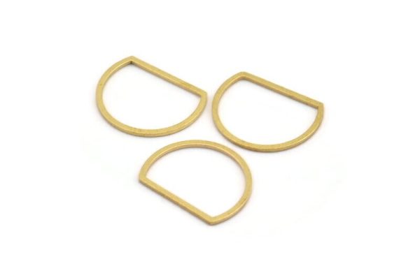 D Shape Rings, 50 Raw Brass D Shape Connectors, Rings (14x18x0.80mm) A4595 For Cheap - Image 3
