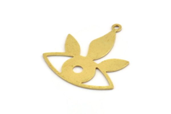 Brass Eye Charm, 10 Raw Brass Eye Charms With 1 Loop (26x24x0.60mm) A5378 Sale