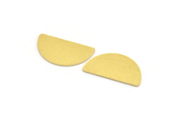 Semi Circle Blank, 10 Raw Brass Half Moon Blanks, Stamping Brass, Stamping Blanks, Findings (24x13x0.80mm) A5369 Online - Image 3