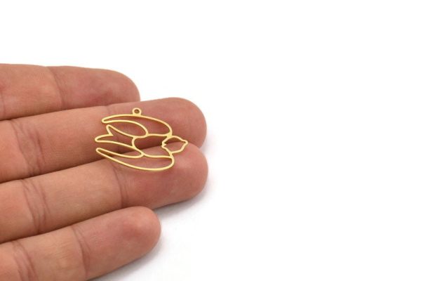 Brass Bird Charm, 24 Raw Brass Bird Shaped Charms With 1 Loop (22x28x0.60mm) A5233 Online Hot Sale - Image 4