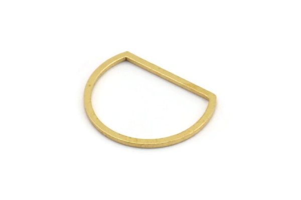 D Shape Rings, 50 Raw Brass D Shape Connectors, Rings (14x18x0.80mm) A4595 For Cheap - Image 2