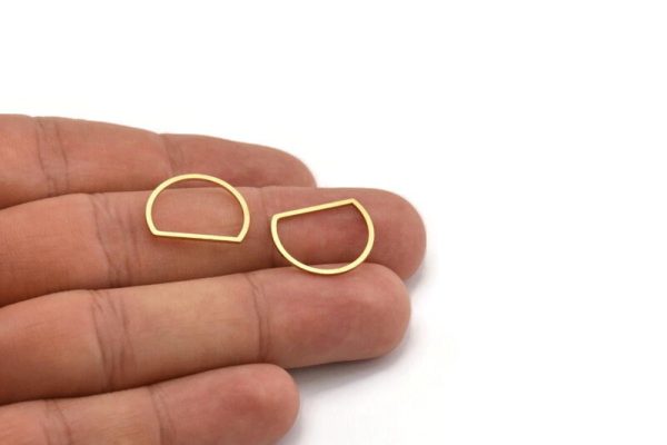 D Shape Rings, 50 Raw Brass D Shape Connectors, Rings (14x18x0.80mm) A4595 For Cheap - Image 4
