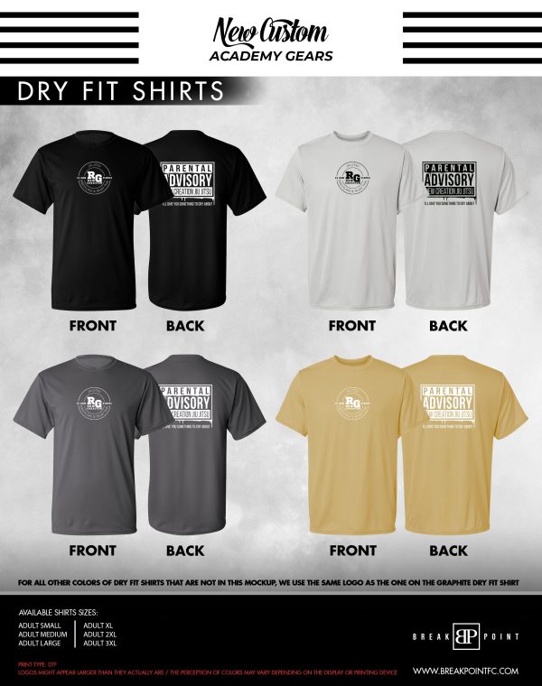 RGAcademy New Creation Academy Dry Fit Shirts #1176 C Online